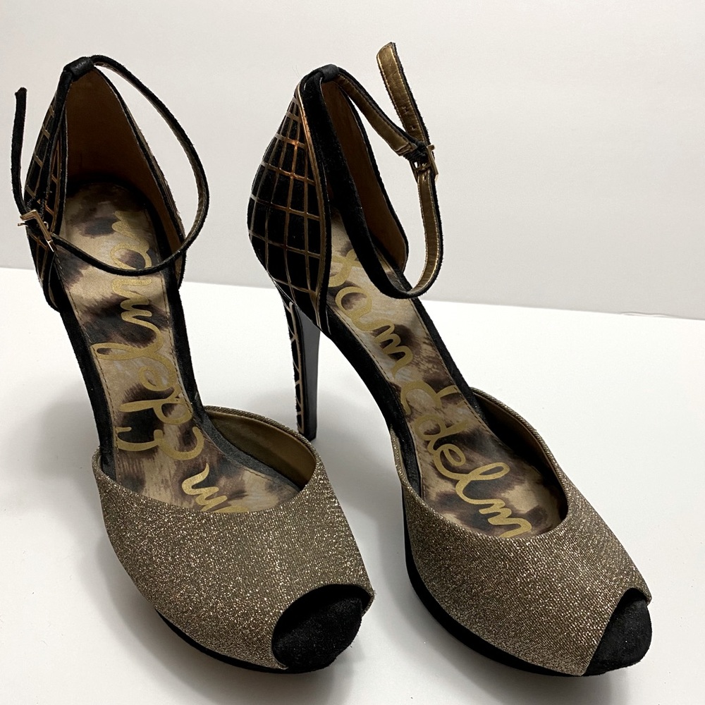 Sam Edelman Metallic Gold Heels